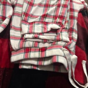 Auden Red and White Plaid Pajama Bottoms
